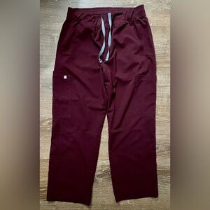Figs Burgundy Cargo Scrub Pants T2001 Cut 1188 Medium